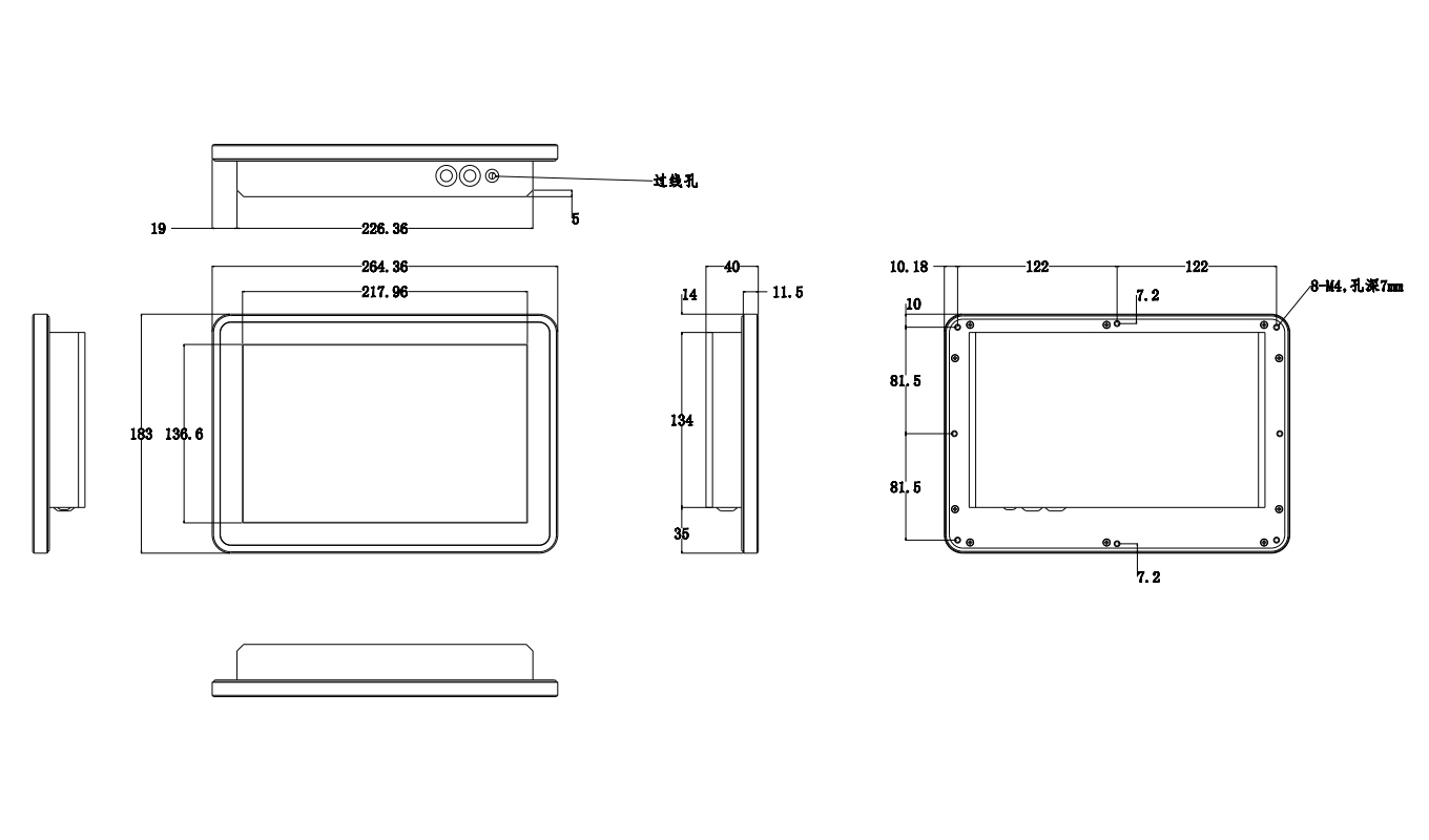 Dimension of 10 Inch RK3399 Anti-Explosive Capacitive Panel PC Dimension of 10 Inch RK3399 Anti-Explosive Capacitive Panel PC